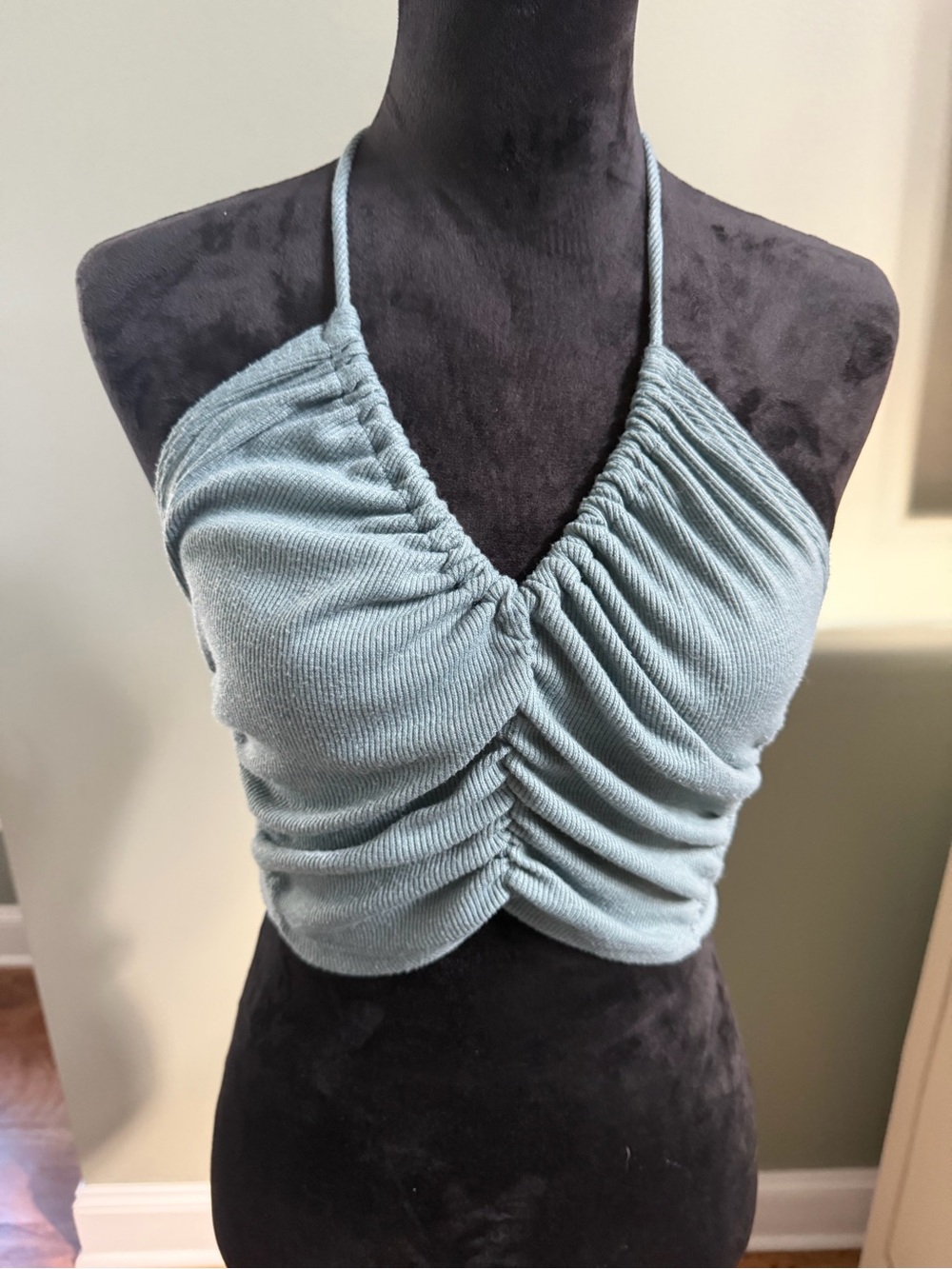 Ruched Halter Crop Top